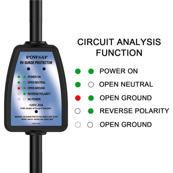 RV Surge Protector 30 amp, POWSAF RV Power Defender - Picture 3 of 6